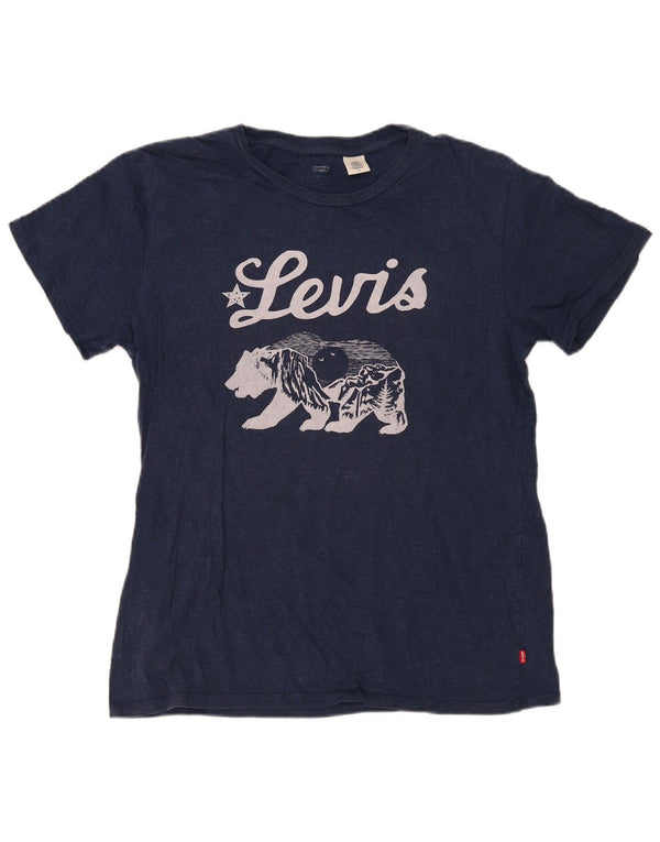 Levi's T-Shirt Graphique Homme Bleu Marine Large Coton