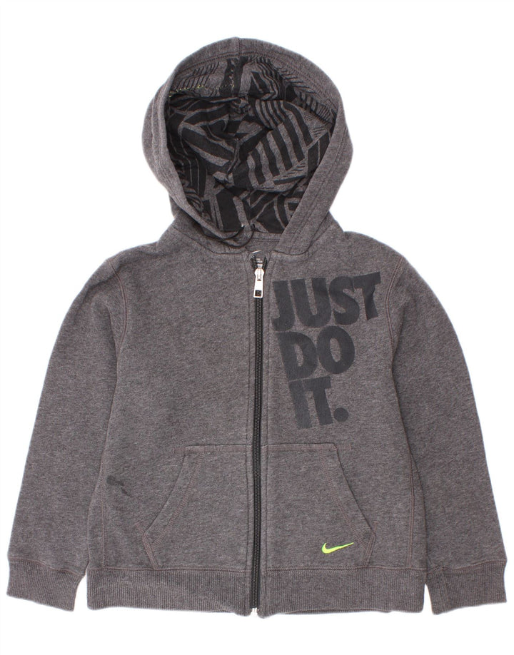 Nike Boys Graphic Zip Hoodie Sweater 6-7 Years Grey
