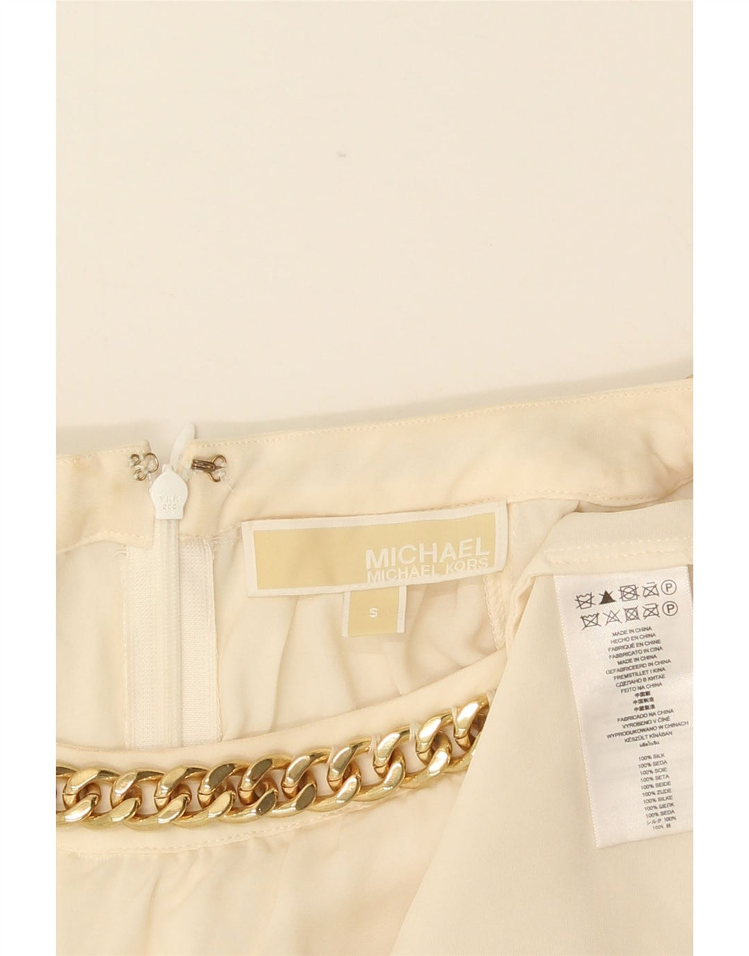 Michael Kors Womens Sleeveless Blouse Top UK 10 Small Off White Silk