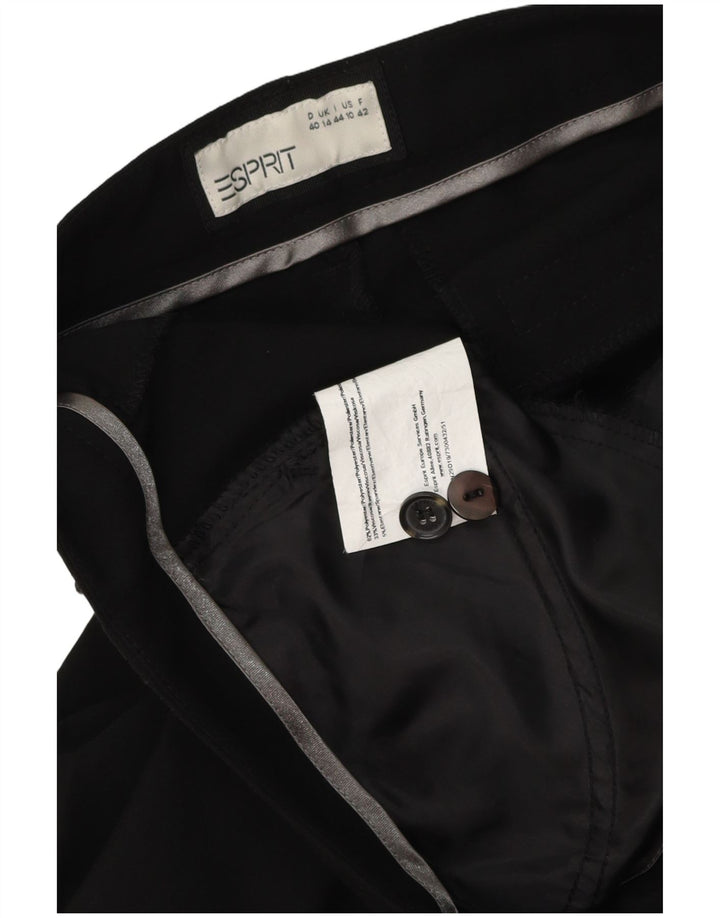 ESPRIT Womens Straight Suit Trousers UK 14 Large W34 L35 Black Polyester