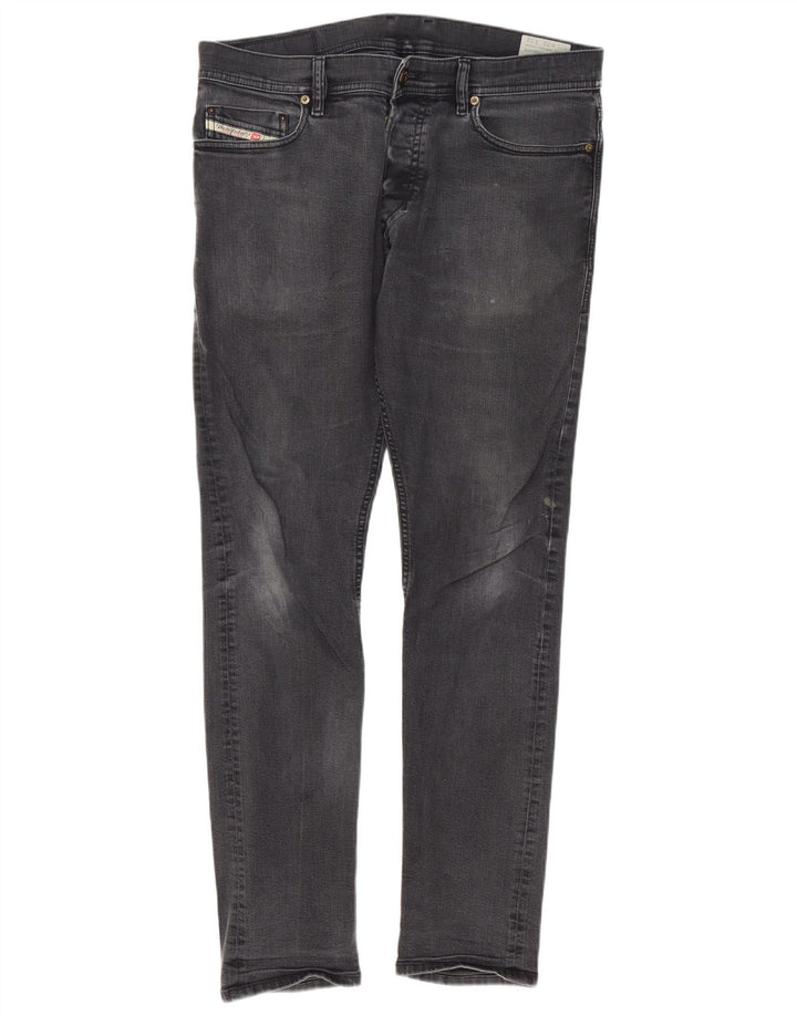 Diesel Mens Carrot Slim Jeans W32 L32 Grey Cotton