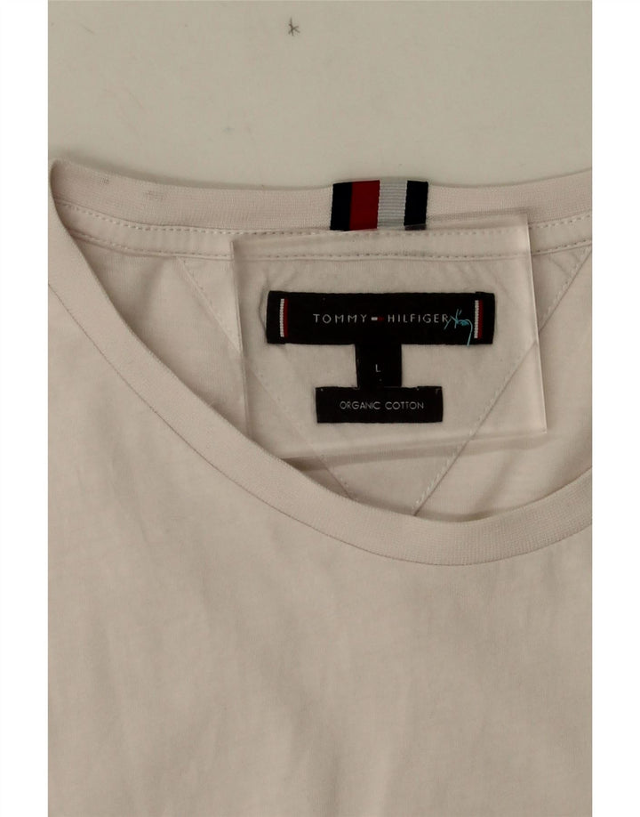 Tommy Hilfiger Mens Graphic T-Shirt Top Large White Cotton