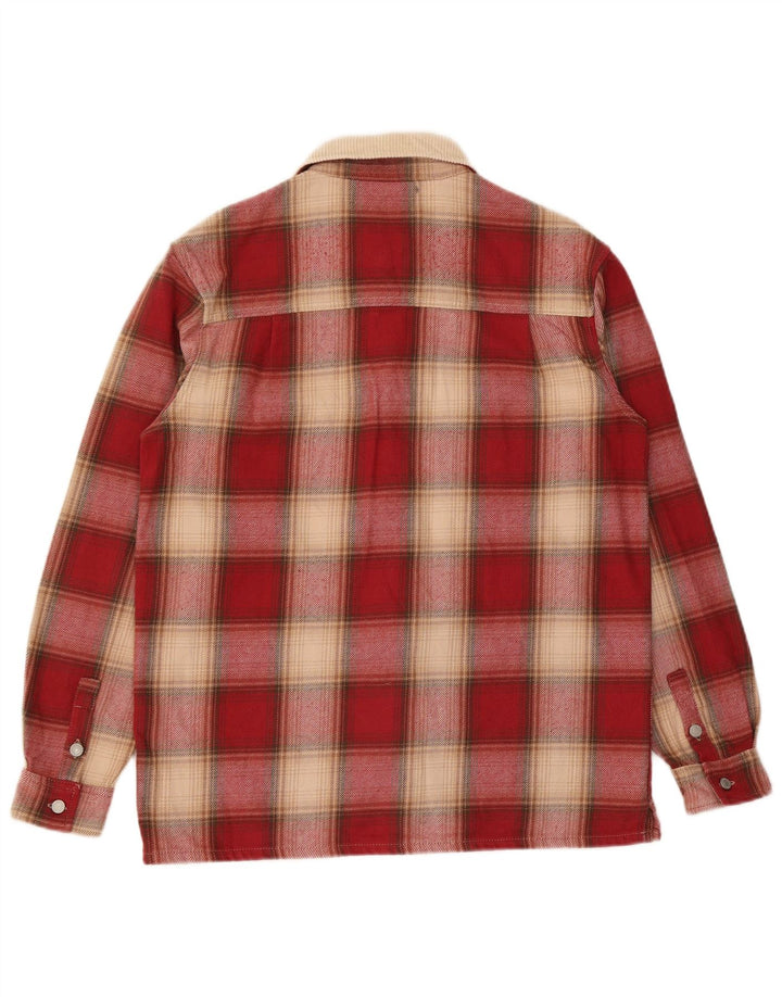 Zara Uomo Overshirt Camicia in flanella dalla vestibilità rilassata a quadri rosso medio