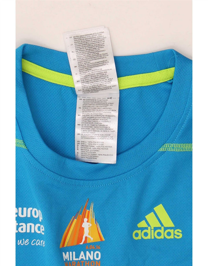 Adidas Mens Climalite Graphic T-Shirt Top XS Blue Polyester