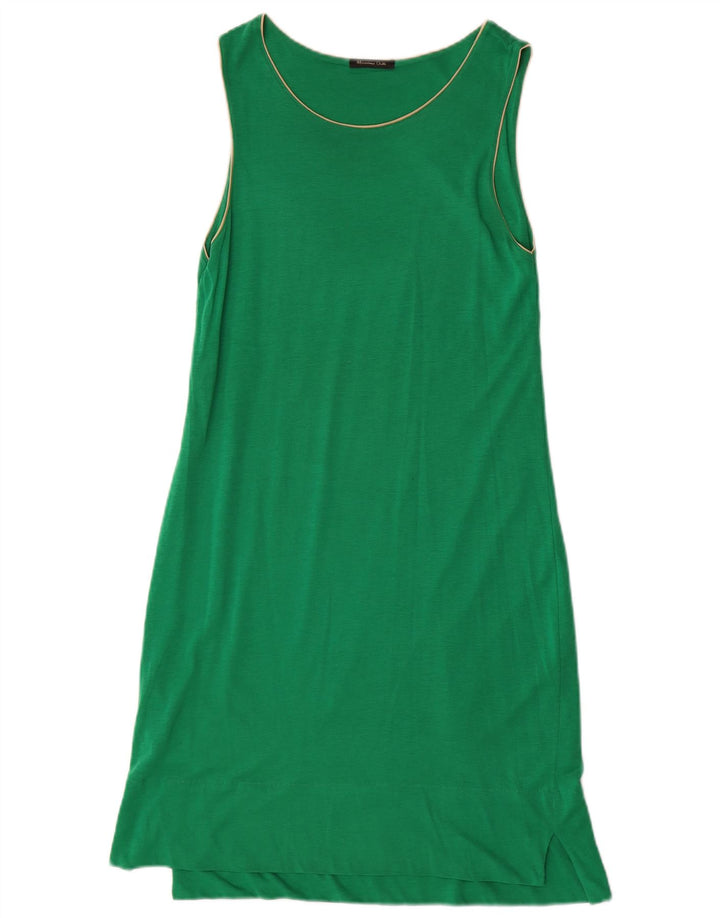 Massimo Dutti Womens Sleeveless Shift Dress UK 8 Small Green