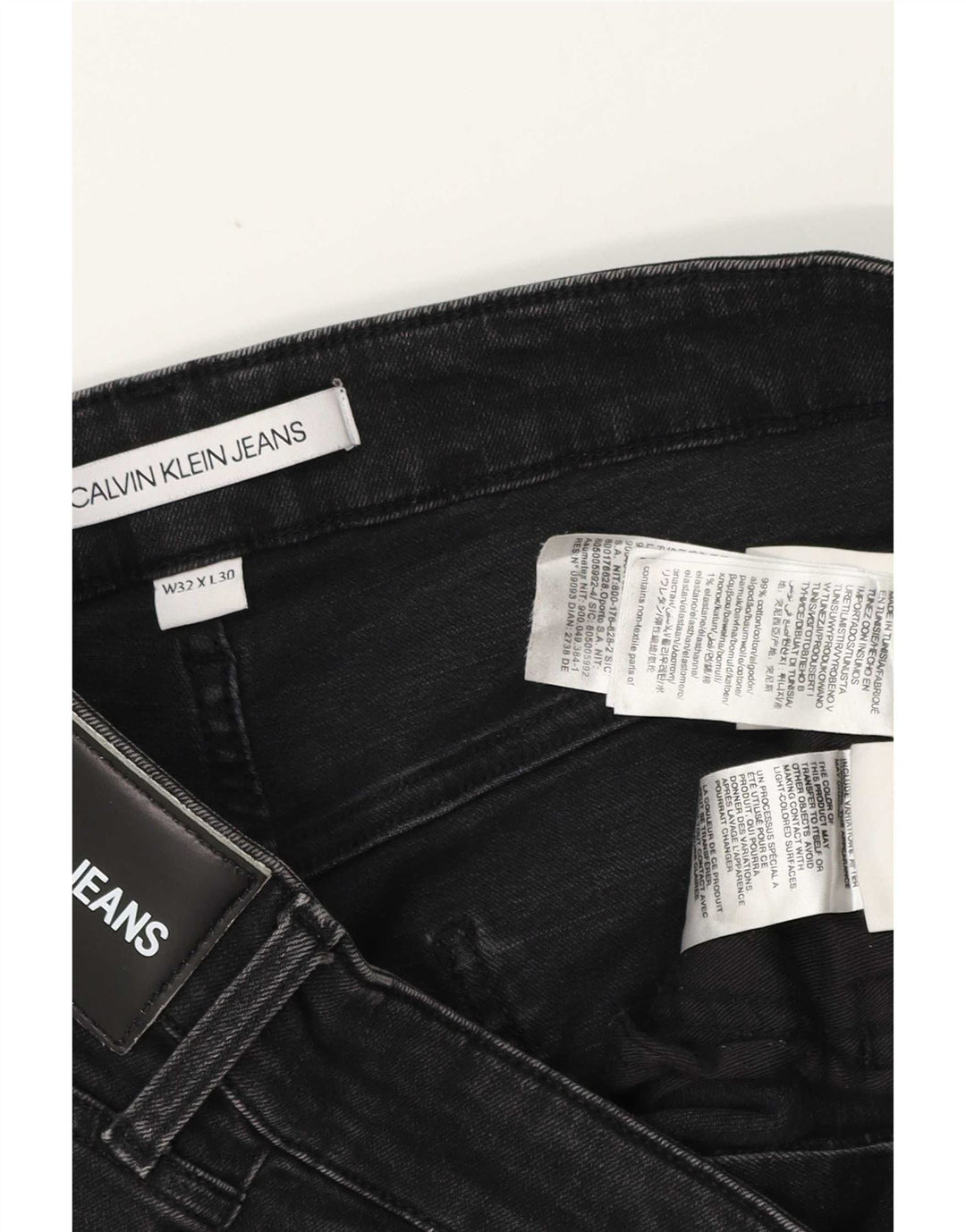 Calvin Klein Mens Slim Jeans W32 L30 Black Cotton