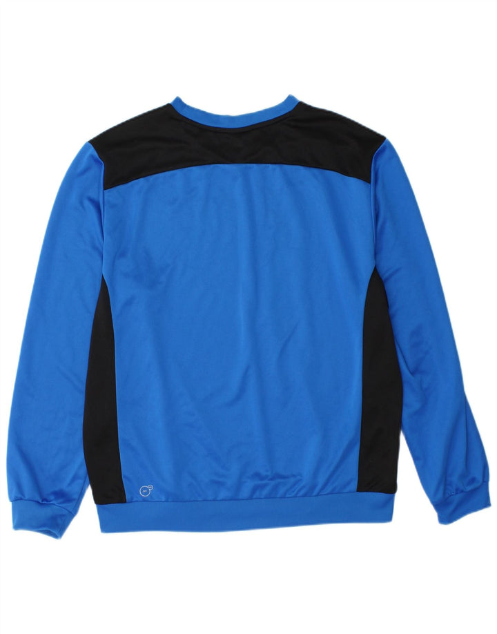 Puma Sweat-shirt pour homme en polyester color block Taille L Bleu
