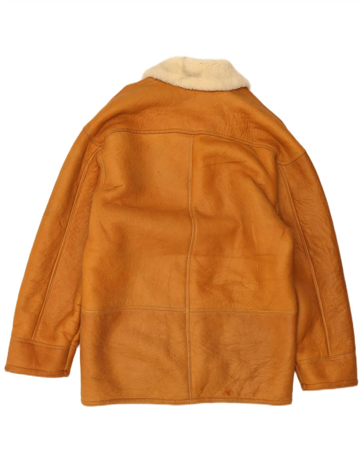 Vintage férfi Shearling dzseki IT 48 közepes barna