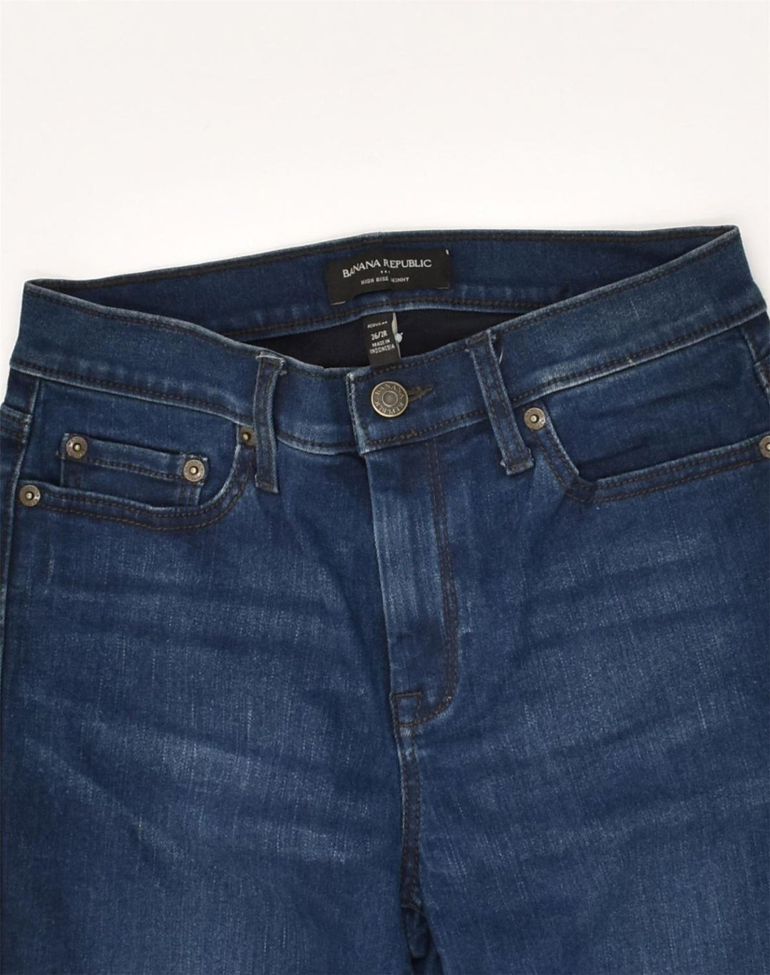 BANANA REPUBLIC Womens High Rise Skinny Jeans US 2 XS W26 L28 Blue Cotton | Vintage Banana Republic | Thrift | Second-Hand Banana Republic | Used Clothing | Messina Hembry 