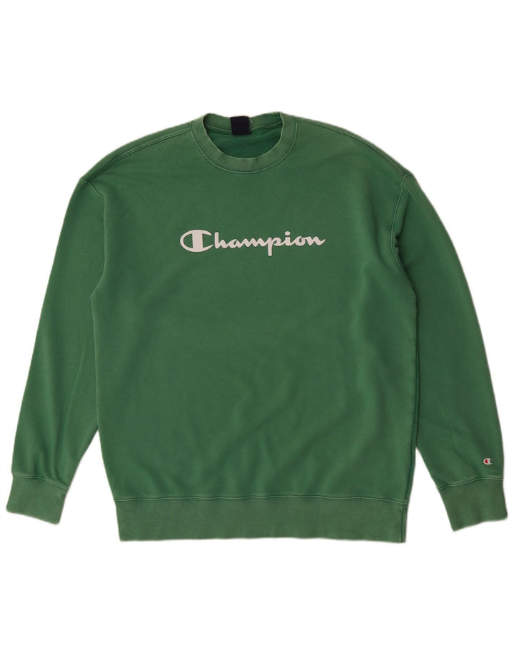 Champion Mens Graphic Sweatshirt Jumper 2XL Green Cotton