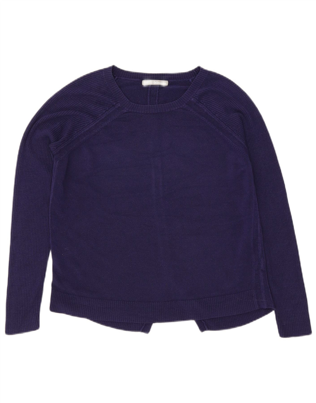 Marks & Spencer Womens Boat Neck Jumper Sweater UK 12 Medium Navy Blue