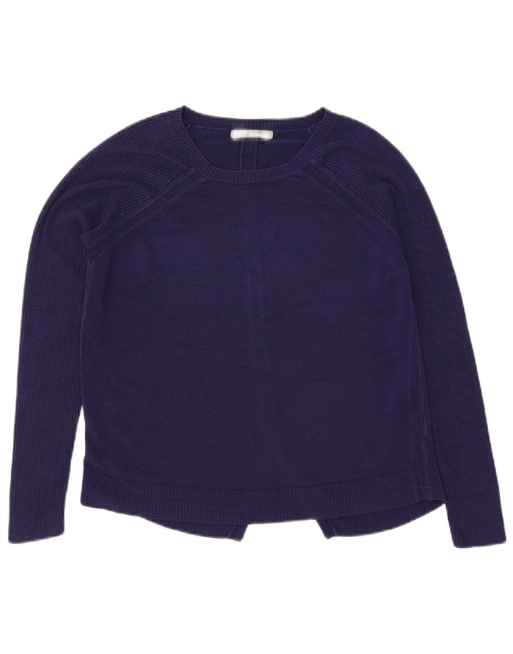 Marks & Spencer Womens Boat Neck Jumper Sweater UK 12 Medium Navy Blue