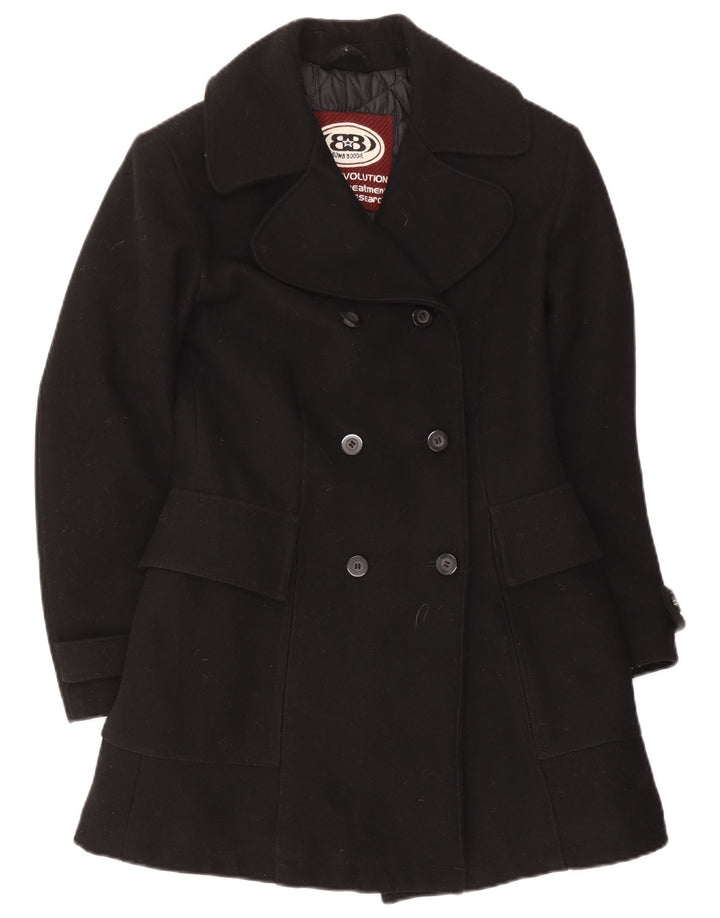 Bomb Boogie Abrigo cruzado para mujer UK 10 Small Lana negra