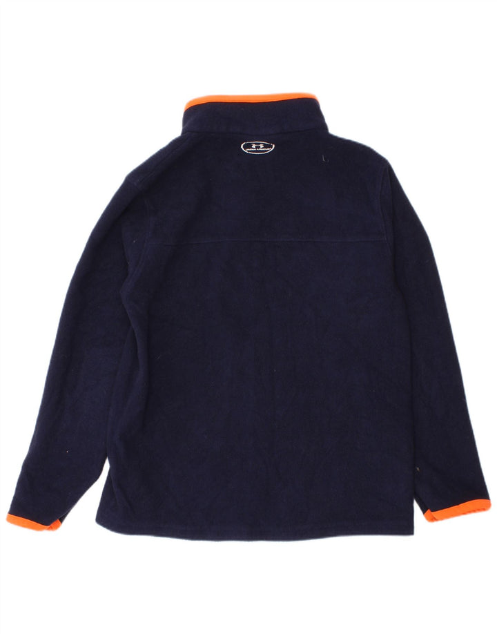 Under Armour Boys Zip Neck Fleece Jumper 4-5 Years Navy Blue Polyester