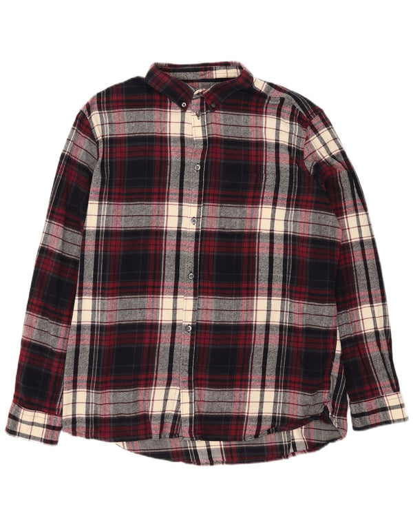 Camicia da uomo in flanella French Connection 2XL Cotone a quadri bordeaux