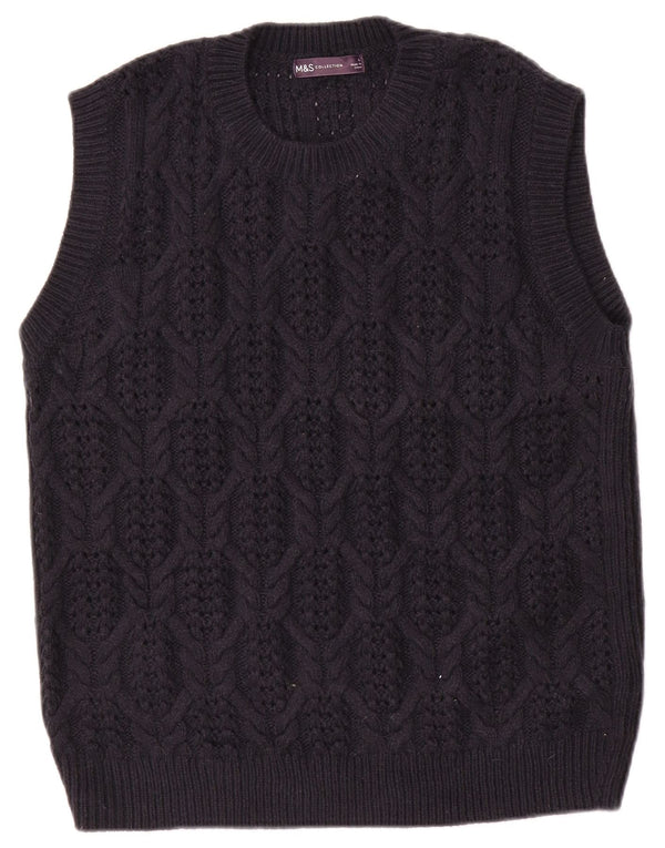 Marks & Spencer Damen Weste Tank Top UK 16 Large Marineblau Acryl