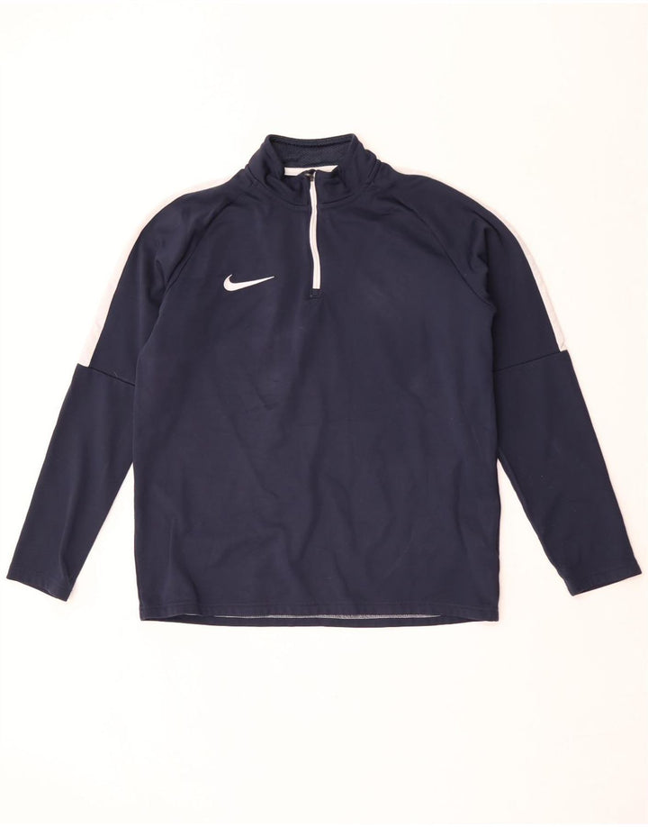 Haut de survêtement Nike Dri Fit pour homme, bleu marine moyen, color block