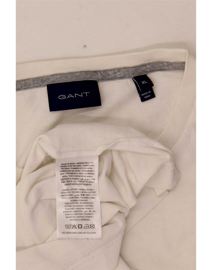 Gant Mens Graphic T-Shirt Top XL White Cotton