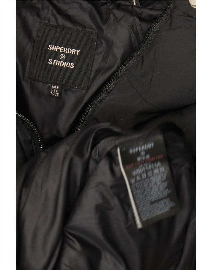 Superdry Womens Oversized Padded Coat UK 8 Small Black Polyester