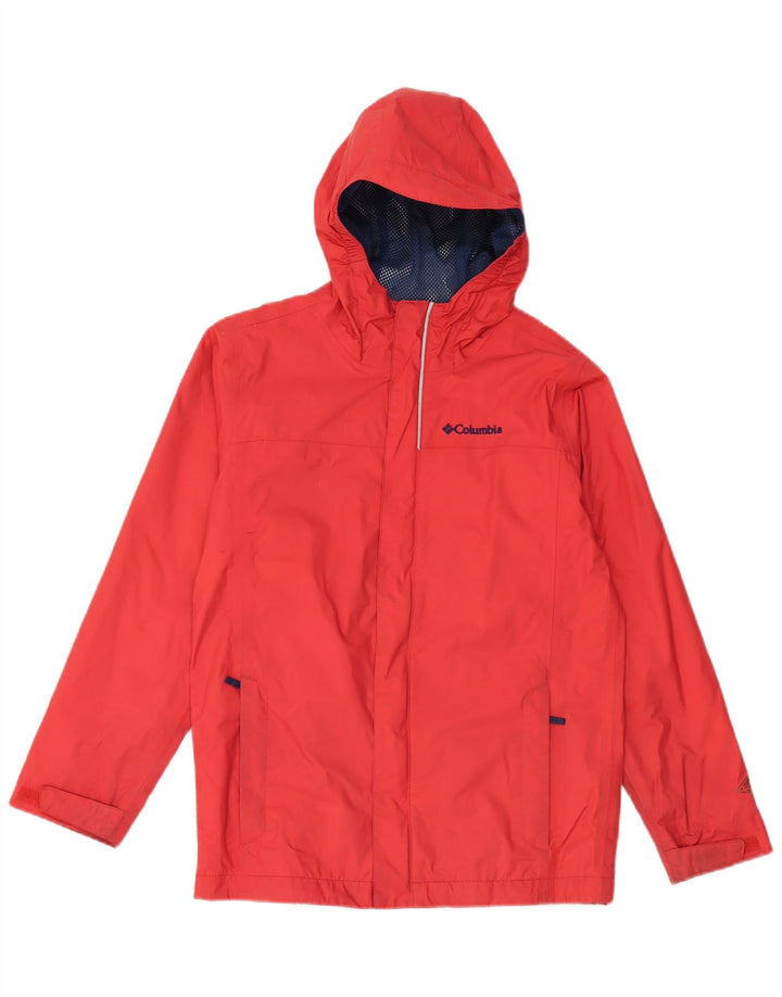COLUMBIA Jachetă de ploaie cu glugă pentru femei UK 12 Medium Red Nylon
