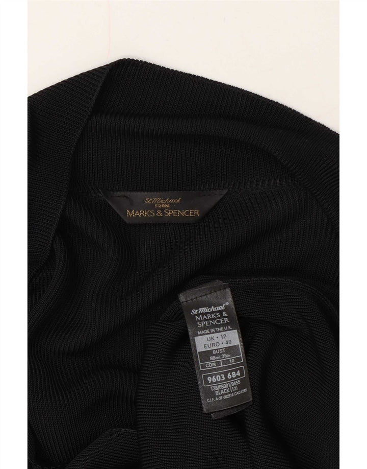 Marks & Spencer Womens See Through Cardigan Sweater UK 12 Medium Black