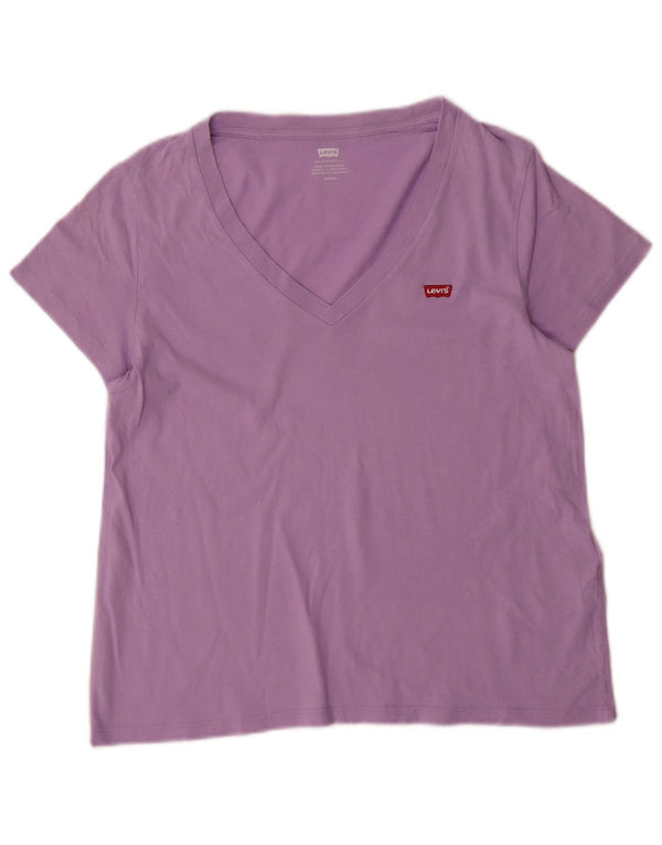 Levi's ženska majica kratkih rukava UK 10 Small Purple Cotton