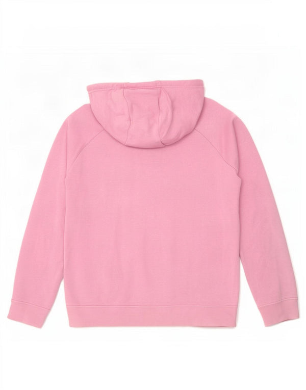 Suéter Nike feminino com capuz e zíper relaxado UK 14 algodão rosa médio