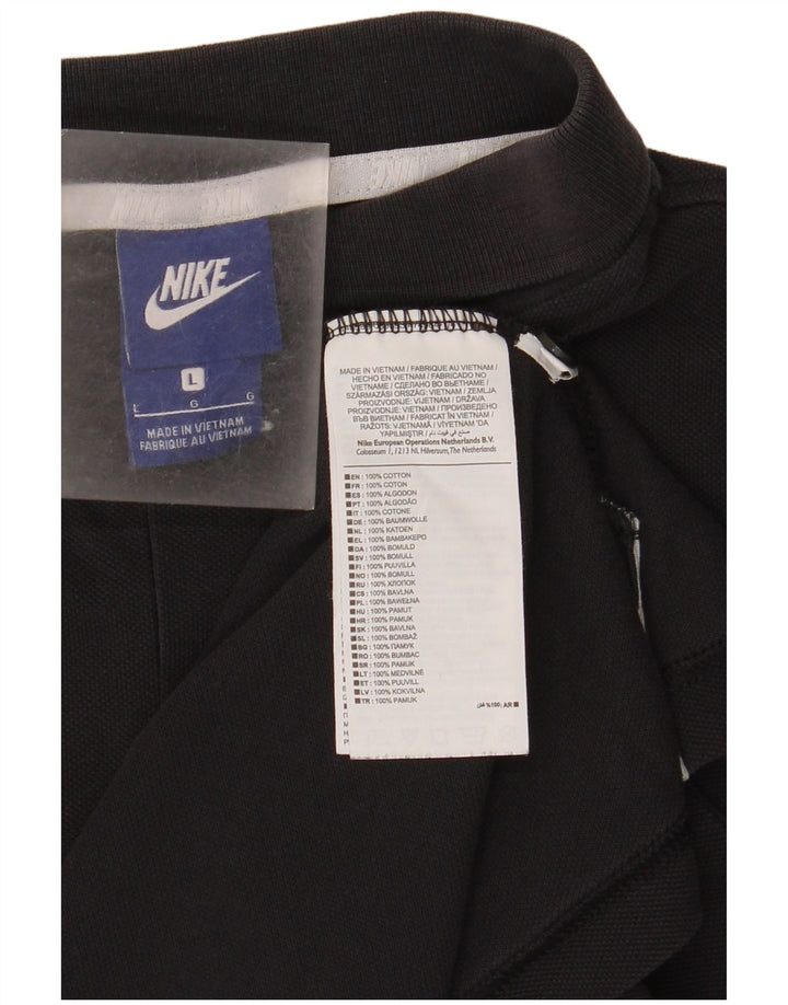 Nike Mens Polo Shirt Large Black Cotton