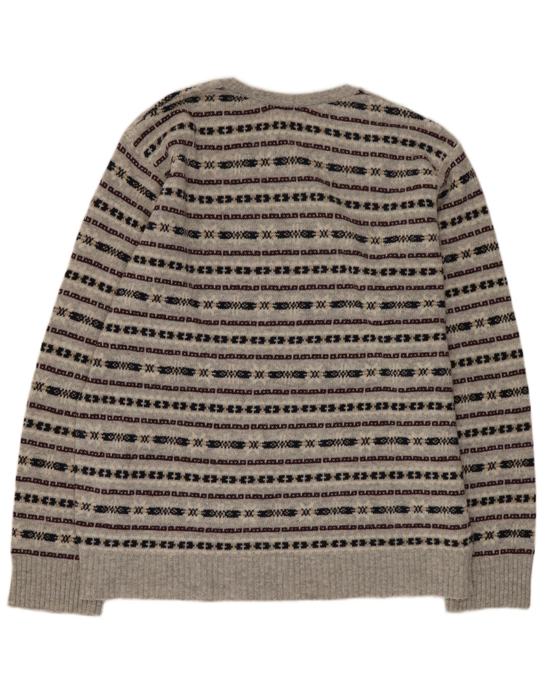 Steve & Baryy's Mens Crew Neck Jumper Sweater XL Grey Striped
