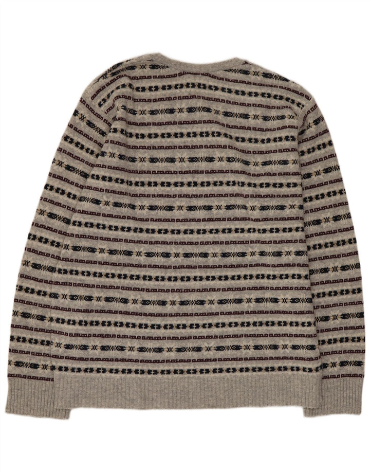 Steve & Baryy's Mens Crew Neck Jumper Sweater XL Grey Striped