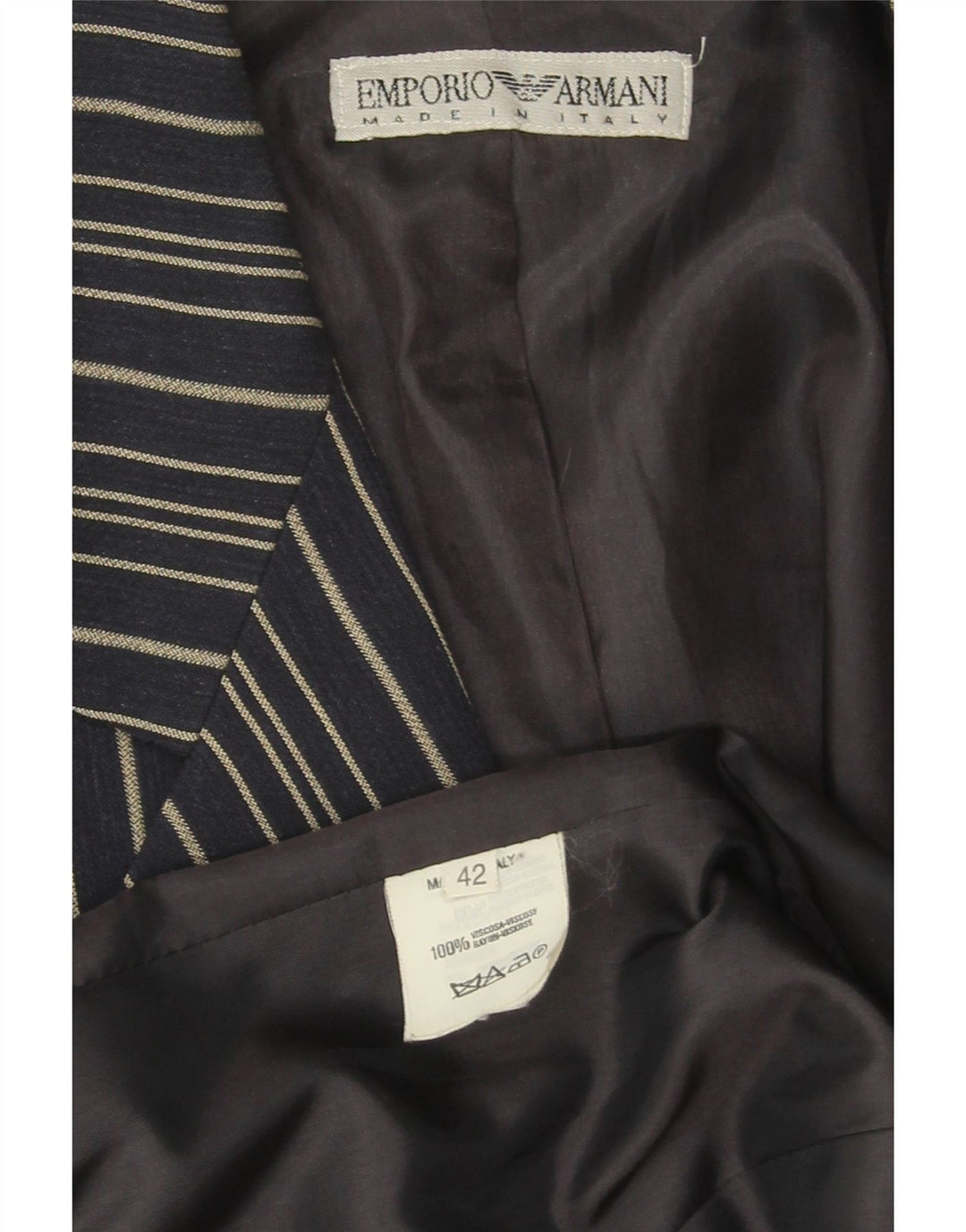 EMPORIO ARMANI Womens 3/4 Sleeve Blazer Jacket IT 42 Medium Black Vintage Emporio Armani and Second-Hand Emporio Armani from Messina Hembry 