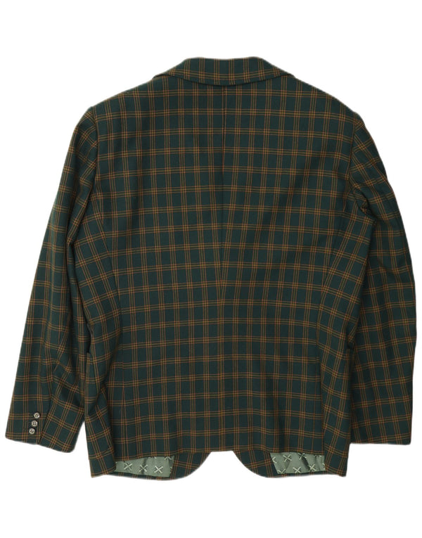 Blazer Vintage pentru bărbați cu 3 nasturi, UK 38 Medium Green Check