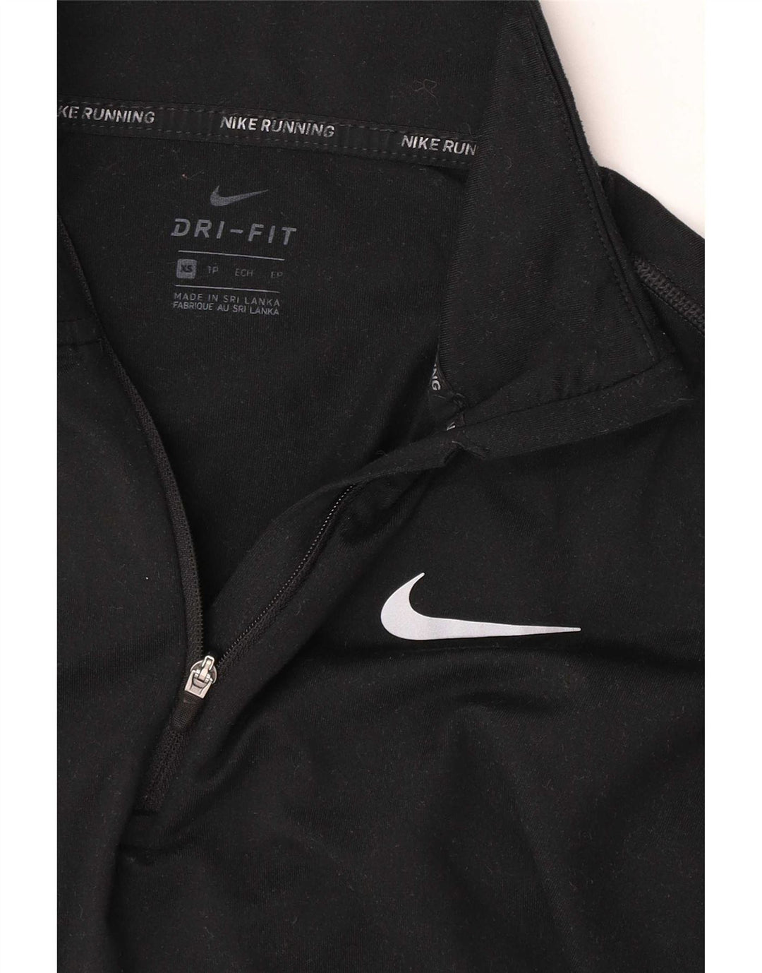 Nike Mens Dri Fit Zip Neck Top Long Sleeve XS Black