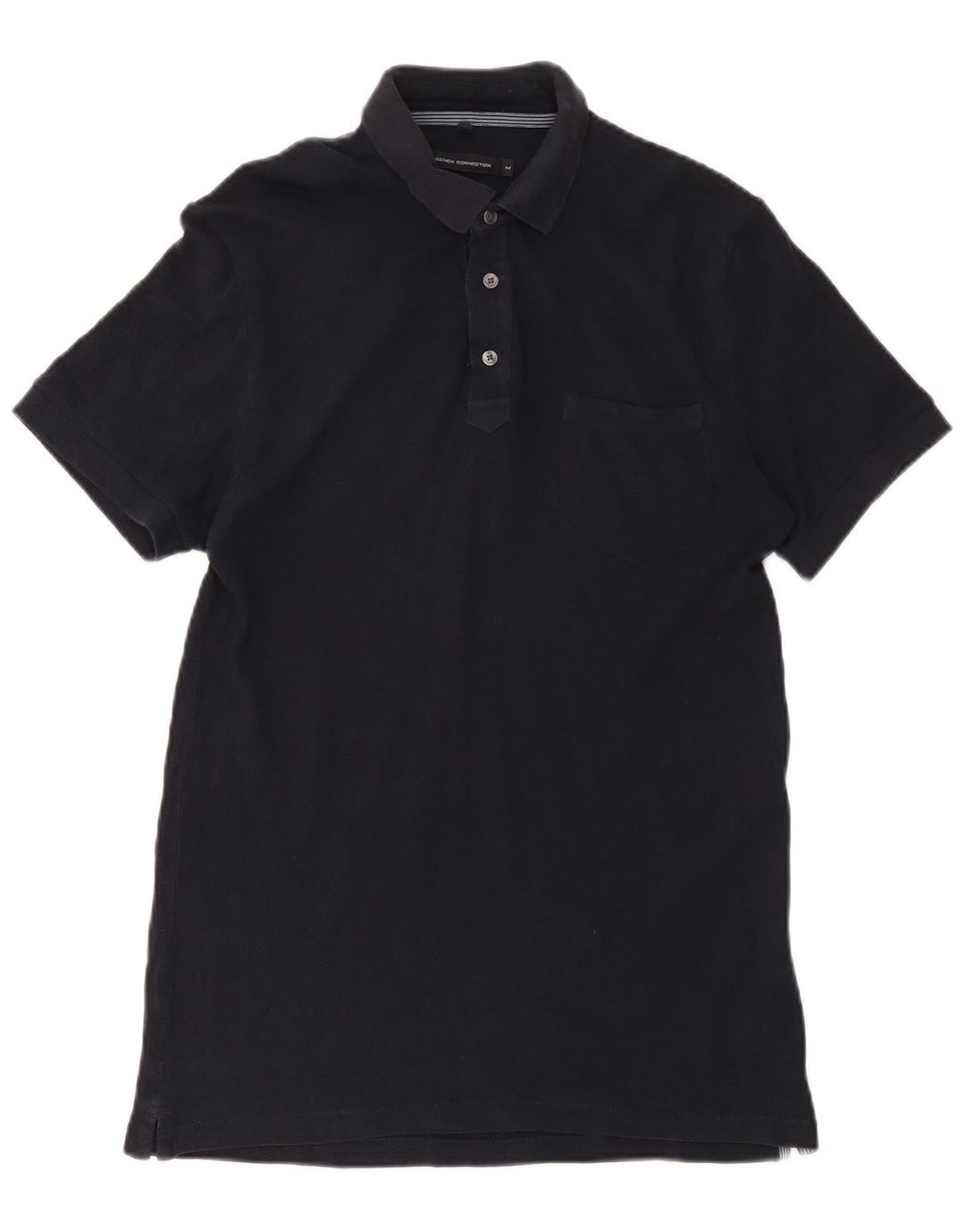 French Connection Mens Regular Polo Shirt Medium Navy Blue Cotton