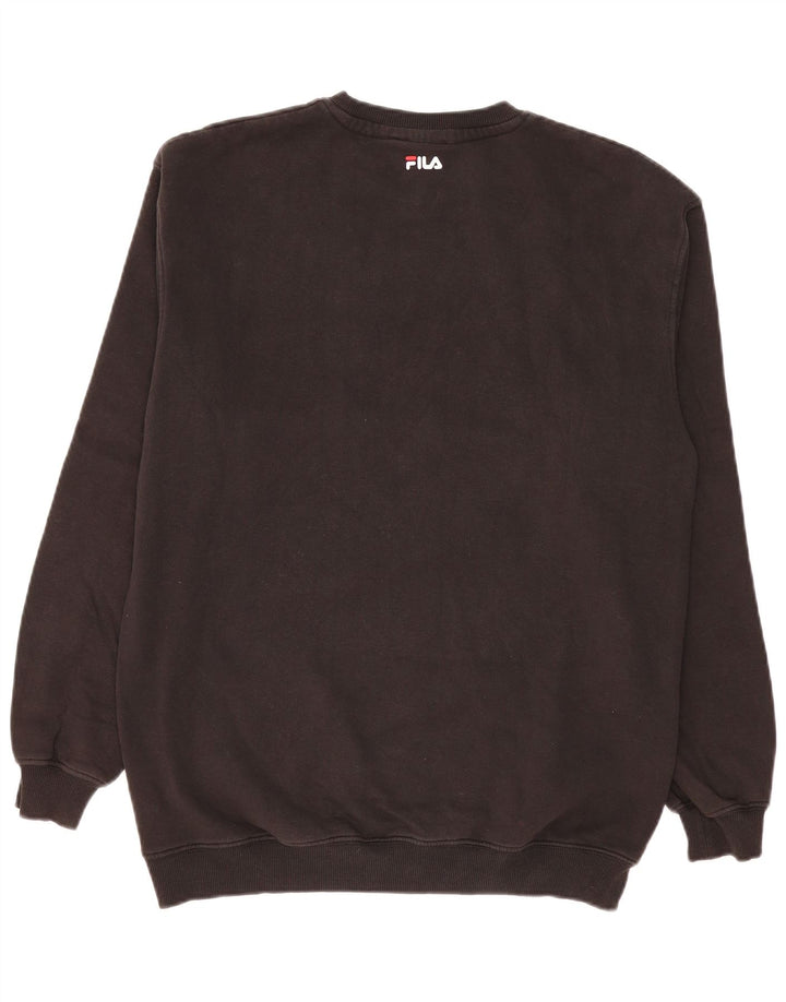 Fila Mens Graphic Sweatshirt Jumper Medium Black Cotton