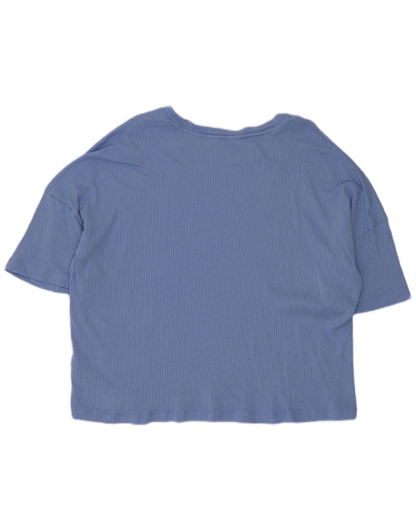 Marks & Spencer T-shirt court surdimensionné pour femme UK 18 XL Coton bleu