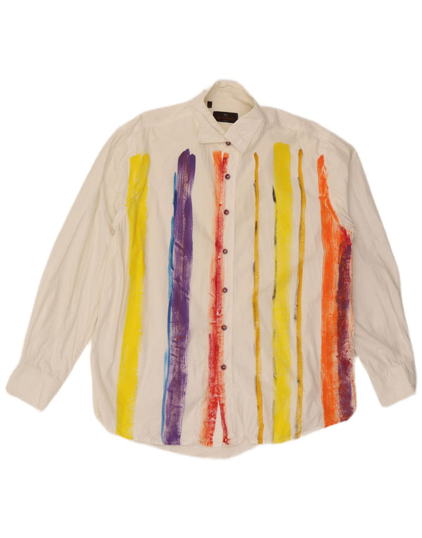 Etro Mens Shirt 2XL White Striped