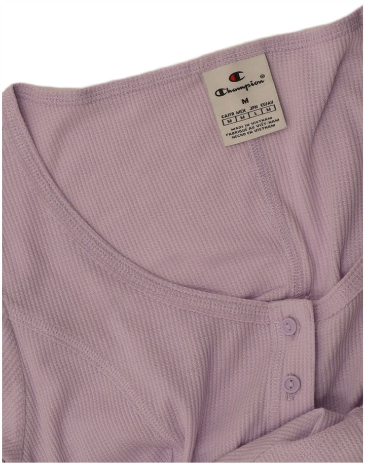 CHAMPION Womens Crop T-Shirt Top UK 14 Medium Purple