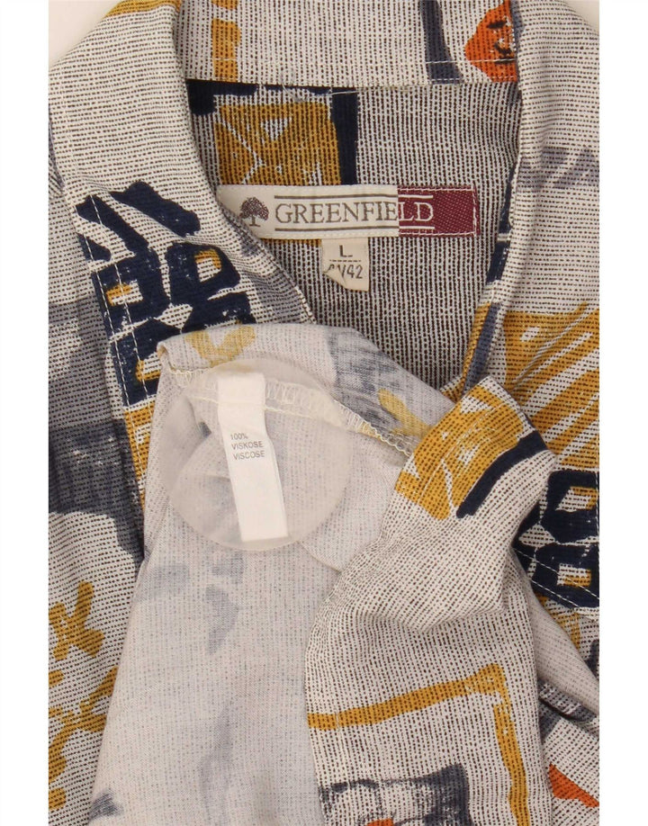 Greenfield Kortærmet Herreskjorte Størrelse 41/42 Stor Flerfarvet Patchwork