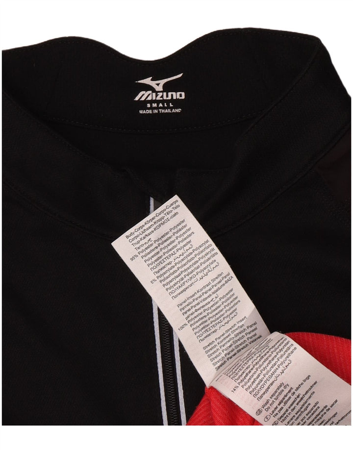 Mizuno Herre Zip Neck Pullover Træningsdragt Top Lille Sort Colourblock