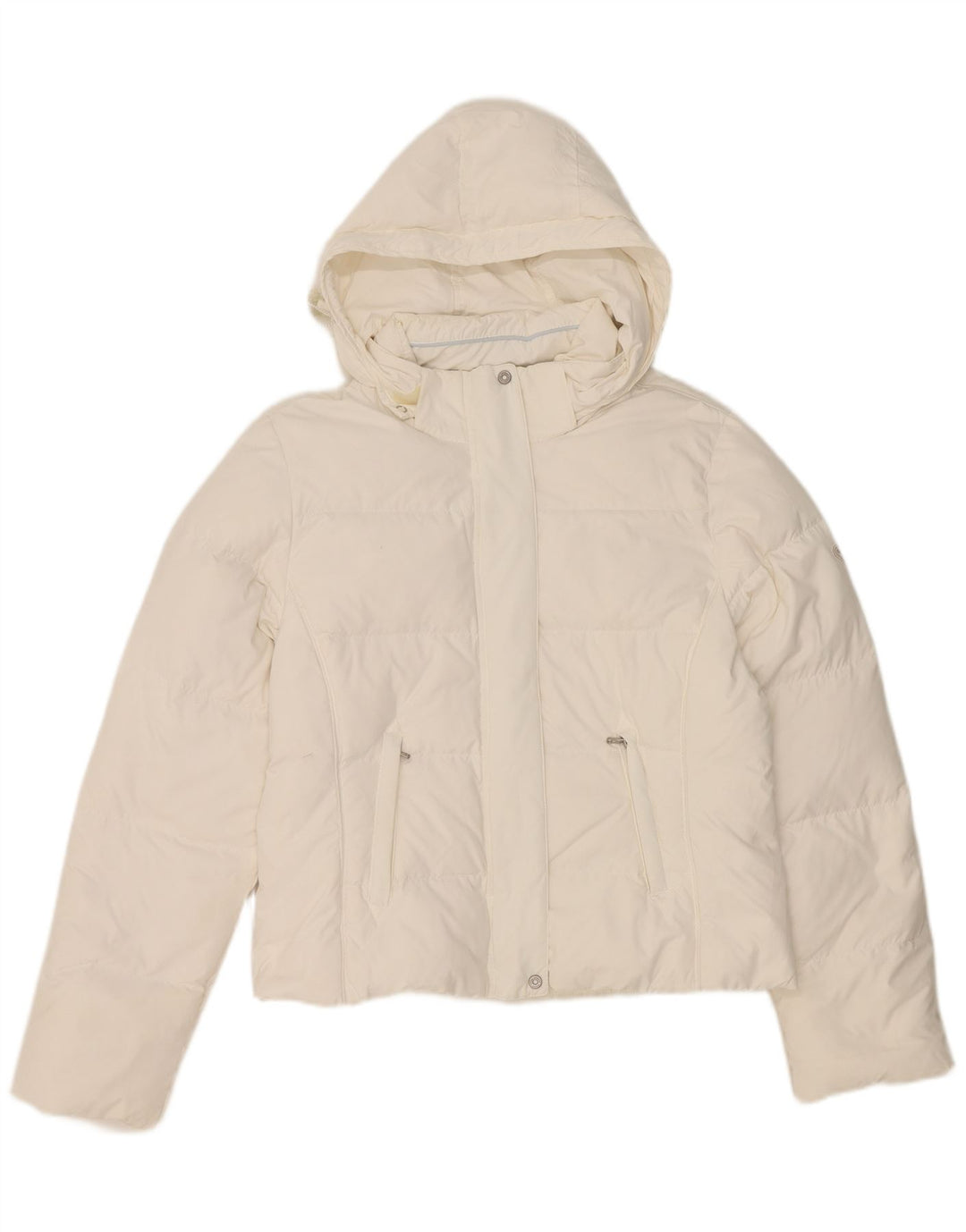 Champion Womens Hooded Padded Jacket UK 14 Medium White Polyester
