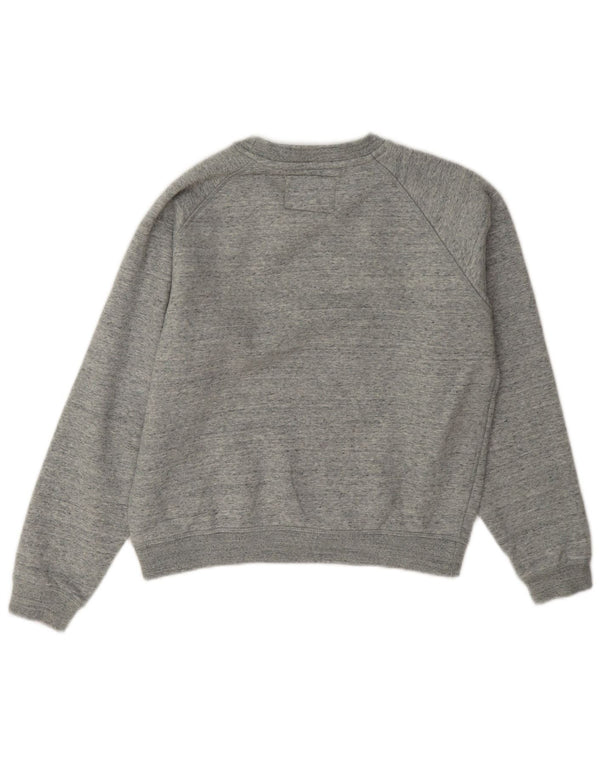 Jack Wills Damen-Sweatshirt in Übergröße, Gr. 4, XS, grau gefleckte Baumwolle