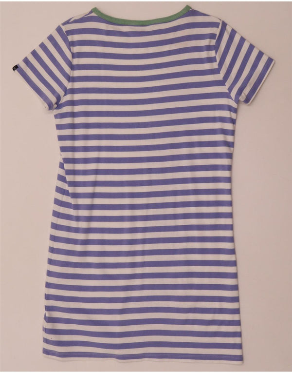 Crew Clothing Dame T-Shirt Kjole UK 14 Mellem blå stribet bomuld
