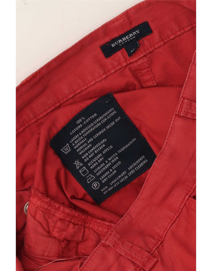 Burberry Chino Shorts til mænd Medium W30 Rød Bomuld