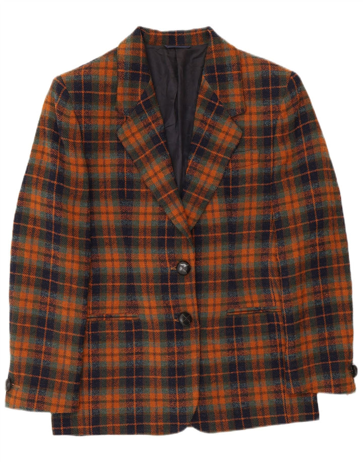 Caractere Damen-Blazer mit 2 Knöpfen, Gr. 10, klein, braun kariert, klassisch