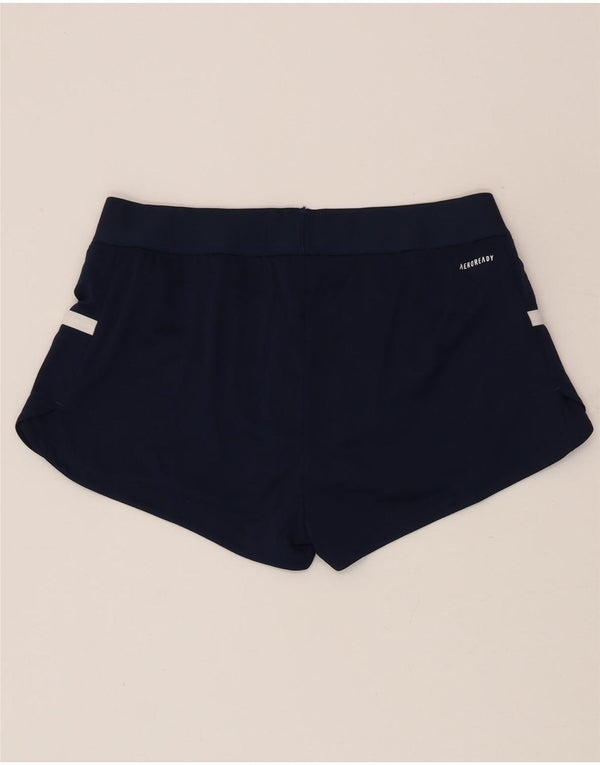 Adidas Womens Aeroready Sport Shorts UK 12/14 Medium Navy Blue Polyester