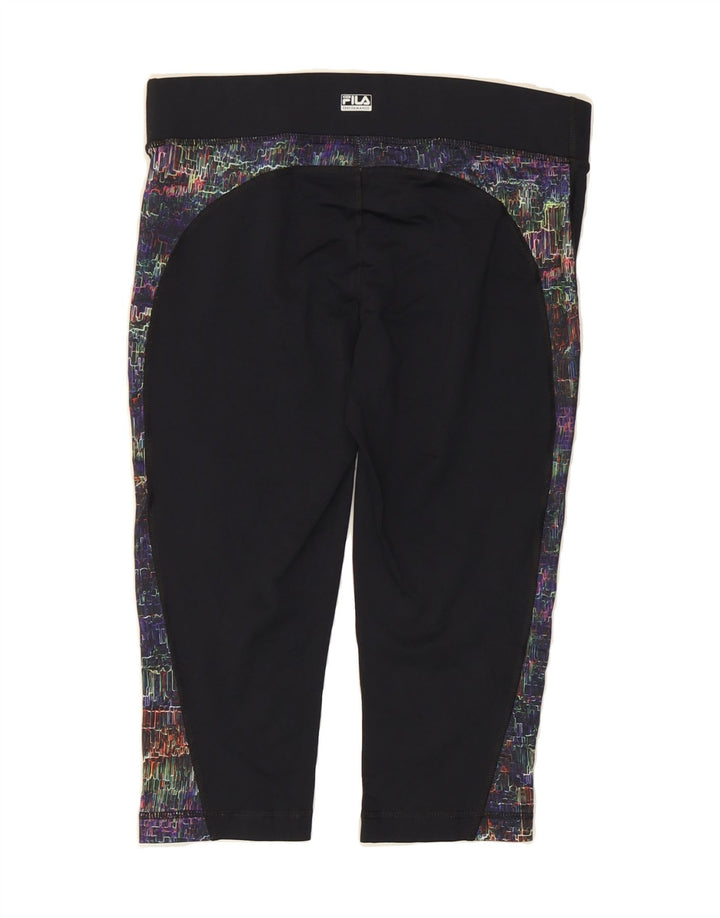 FILA Womens Capri Leggings UK 10 Small  Black Colourblock Polyester Vintage Fila and Second-Hand Fila from Messina Hembry 
