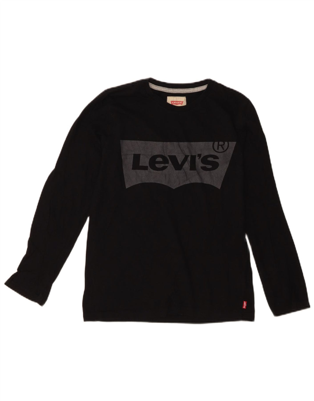 LEVI'S Boys Graphic Top Long Sleeve 13-14 Years Black Cotton