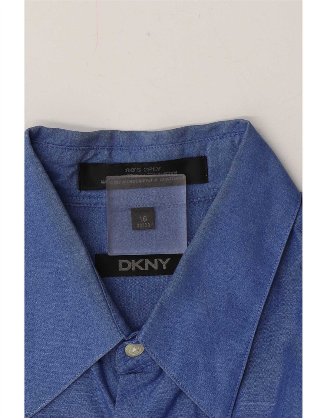 Dkny Mens Shirt Size 16 Large Blue Cotton