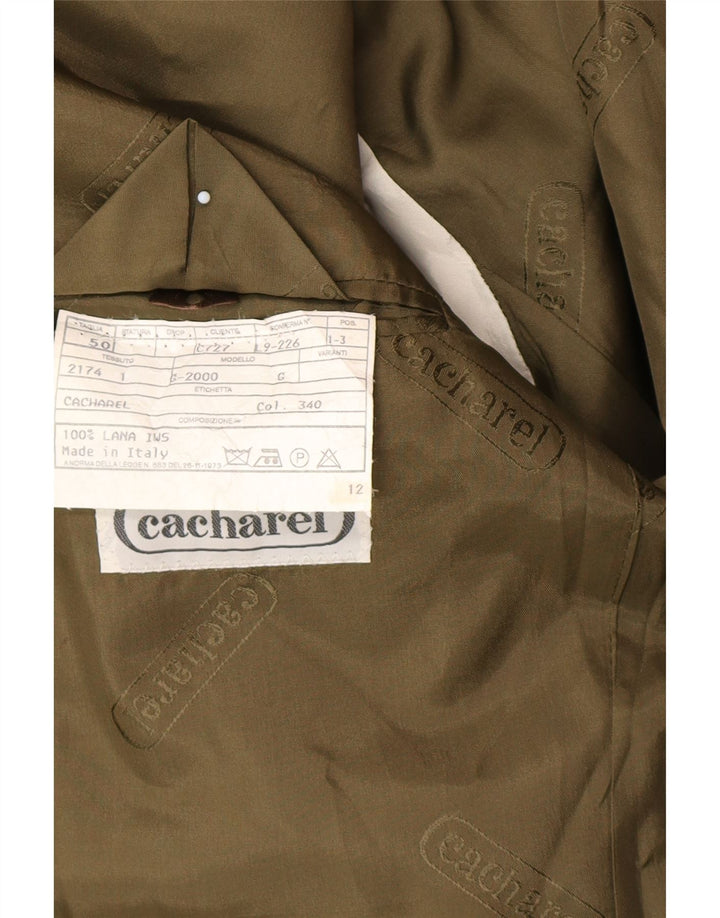 Giacca blazer da uomo a 2 bottoni Cacharel IT 50 grande lana kaki